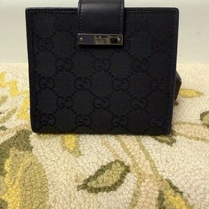 GUCCI GG Original Canvas Compact Wallet - Black